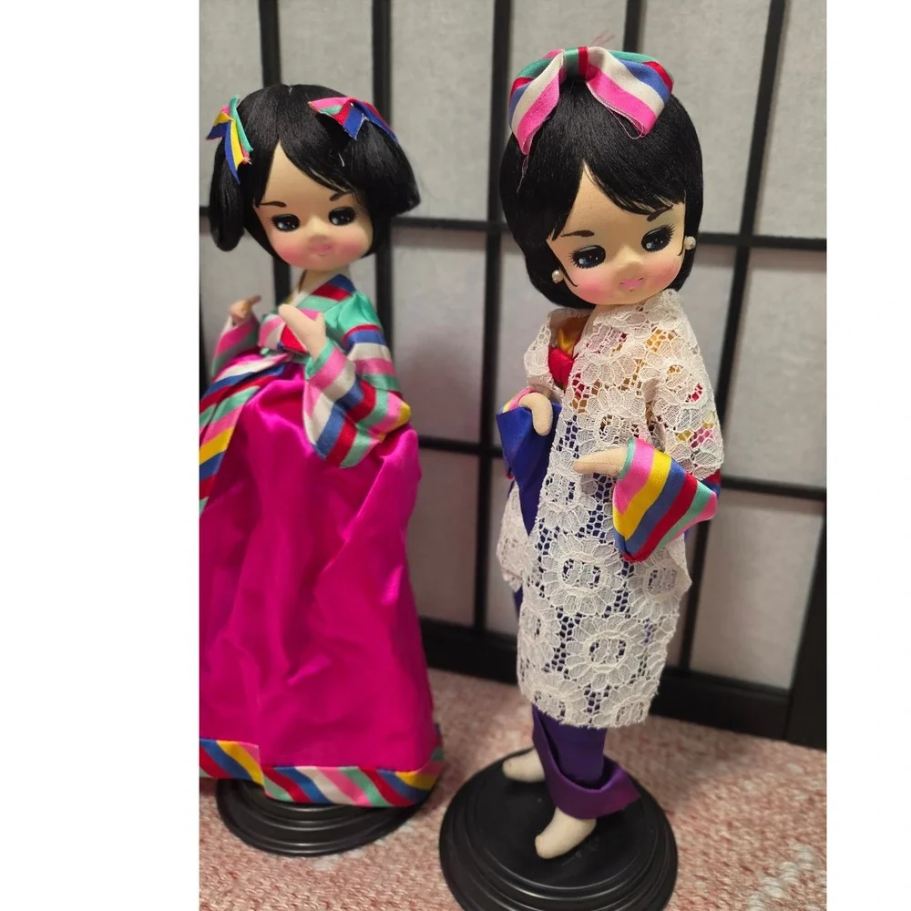 Vintage So Yea Doll Institute Korean Traditional Hanbok Dolls Set of 3 Seoul
